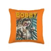 ＠brindle_bobby Crazy Bobby Throw Pillow, 16x16, Multicolor