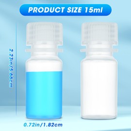 LZHNB 0.5oz/15ml Plastic Sample Bottles with caps, Wide Mouth Reagent Bottle with Lids Leak Proof Containers Water Sample Bottles for Laboratories, Travel(5Pcs)