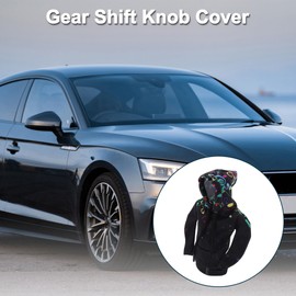 TUCKBOLD Car SUV Truck Gear Shift Knob Cover Stick Shifting Handle Protector Hoodie Style Black,Colorful Note 1 Pc 16.5x11cm/6.5"x4.33" Polyester