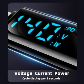 CY Adapter Transparent Typ-C Smart LED Display USB-C Stecker auf Stecker Verlängerung Adapter USB4.0 40Gbps 140W Strom Spannung Überwachung Tester Detektor