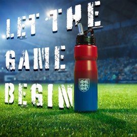 England FA Water Bottle with Straw - Metal Water Bottle for Football Fans Sports Work School Gym Football Gifts for Him