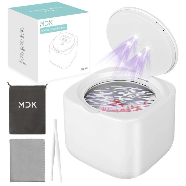 Branded Rechargeable Ultrasonic Retainer Cleaner Machine 45kHz Denture & Night