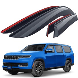 Goodyear Shatterproof Window Deflectors for Jeep Wagoneer L 2023-2025, Tape-on Rain Guards, Window Visors, Vent Deflector Visor, Car Accessories, 4 pcs. - GY008894