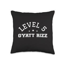 Level 5 Gyatt Rizz Gen Z Slang Rizzing Rizzler Funny Meme Throw Pillow