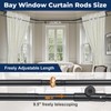Bay Window Curtain Rods 1 Inch Rustproof Metal Corner Curtain
