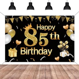 85th Birthday Decorations Happy 85th Birthday Backdrop for Men and Women Photography Background Birthday Decorations Party Banne