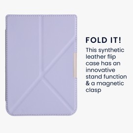 kwmobile Origami Case Compatible with Pocketbook InkPad 3/3 Pro/Color/Vivlio InkPad 3 Case - Slim PU Leather Cover with Stand - Lavender