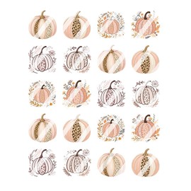 Boho Pumpkin Nail Art Decals - Waterslide Nail Decals (Adult XLarge 0.6" inches)