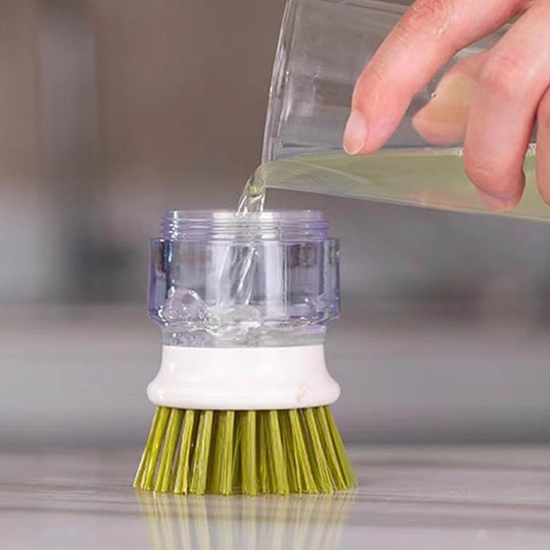 Soap Dispensing Kitchen Brush with Storage Stand Holder