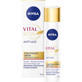 NIVEA Vital Soy Anti-Age Serum for Mature Skin (40 ml), Moisturiser with Natural Soy Extract, Firming Serum with Hyaluronic Acid