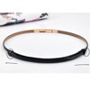 Diyafas Thin Leather Belt with Metal Buckle Women's Dress Decorative