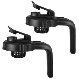 Picowe Wide Mouth Mason Jar Lids Flip Cap with Handle Wide Mouth Pour Spout Flip Cap Lids for Mason Jars Drinking Salad Dressing & Food Storing (Black 2Pack)