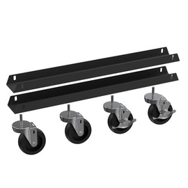 Borroughs® 4" Caster Kit for Workbenches, Heavy-Duty, 14-Gauge Steel, Commercial Graded, Black (Pack of 4)