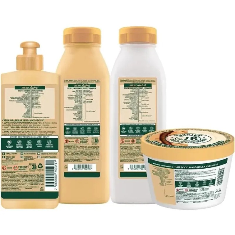 Kit Garnier Fructis Hair Food Cacao Rutina Completa Restaura