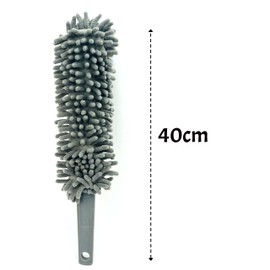 Lizzy Chenille Microfiber Duster | Handheld Noodle Duster, Chenille Wand Hand Dusters, Washable Removable Head | for Cleaning High Ceiling Fans, Cars, Blinds, Cobweb