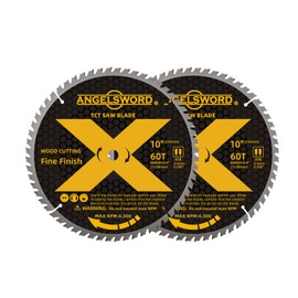 ANGELSWORD 10 Inch Table Saw Blade/Miter Saw Blade for Fine Finish Wood Cutting, 60T, 2 Pack