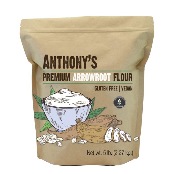 Anthony's Arrowroot Flour, 5 lb, Batch Tested and Gluten Free, Non GMO