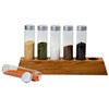 gouveo Rustic Oak Spice Rack with 6 Jars, 100 ml