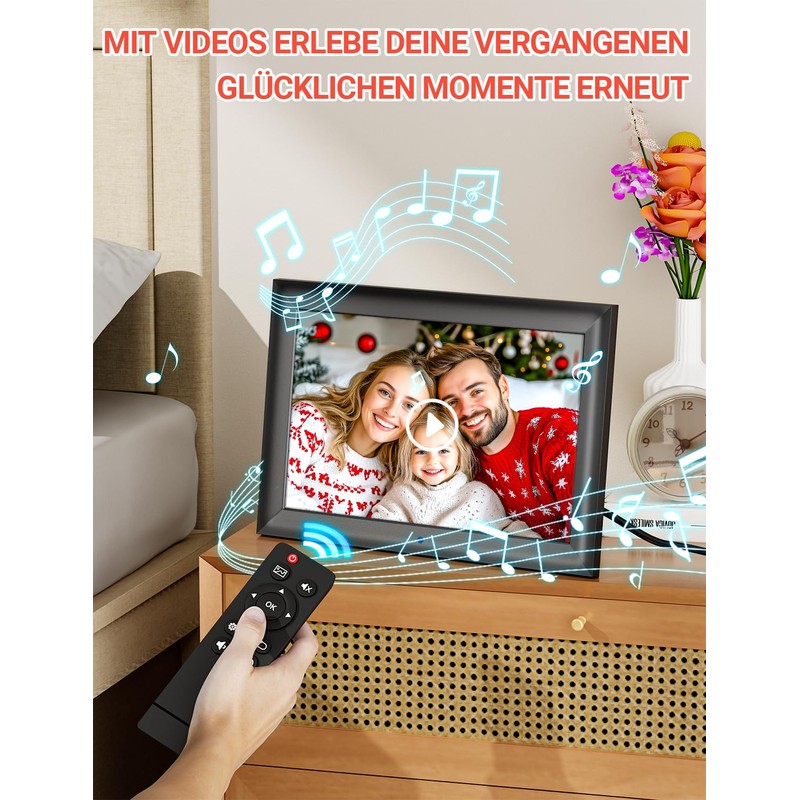 OBVHNUA Digital Photo Frame 10.1 Inch Electronic Photo Frame 1280