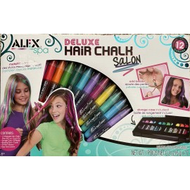 ALEX Toys Deluxe Hair Chalk Salon Kit 12 Colors Storage Case Add Beads
