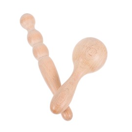 FOMIYES 2pcs Wooden Massage Sticks: Handheld Portable Body Massager Tool Massage Stick Small Muscle Scraper Manual Back Neck Foot Massager