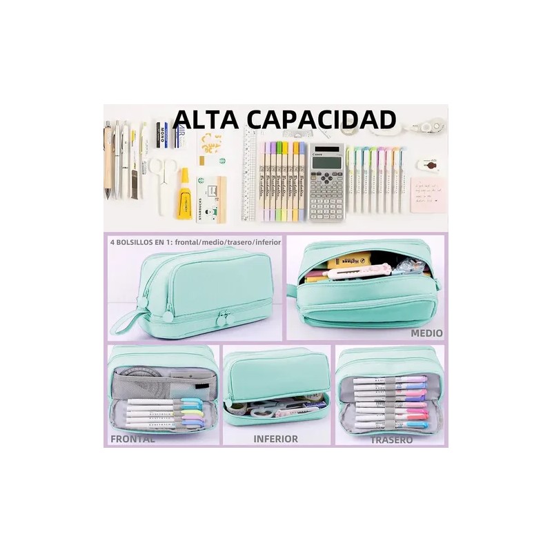 Estuche Escolar Lapicera 4 Capas Gran Capacidad