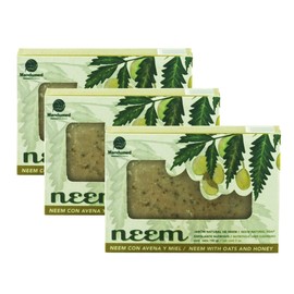 3 Pack Jabón Artesanal de Neem - Avena/miel, 140 gr. c/u100% natural Mandumed