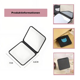 HSYTEK 4 Stück Taschenspiegel, Taschenspiegel Klappbar, Faltbarer Kleiner Makeup-Spiegel, Doppelseitiger Tragbarer Klappspiegel, Unzerbrechlich Kosmetikspiegel für Camping, Party