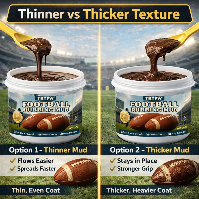 TBTFW Football Mud, Football Rubbing Mud for Leather Footballs-16oz/8oz