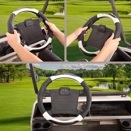 10L0L Golf Cart Steering Wheel Cover for Club Car DS & Precedent, 14 Inch Black White