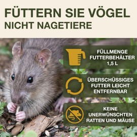 SWISSINNO Davos Smart Birds Bird Feeder Silo Feed Birds - Not Rodents Robust + Reliable for Hanging Reusable 2 Feeder Chambers Made in EU Light Grey