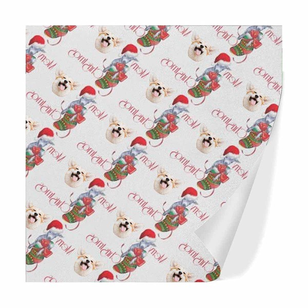Artsadd Custom Christmas Gift Wrapping Paper with Dog Face Personalized