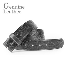 NPET Full Grain Western Engraved Feather Belt