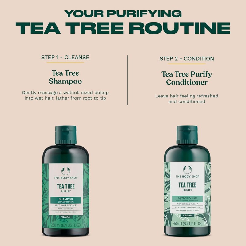 The Body Shop Tea Tree Purify Shampoo (1x 250ml), Clarifying
