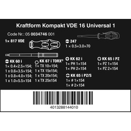 Wera 003474 kompakt vde Set SL/PH/PZTX (16 Pieces)