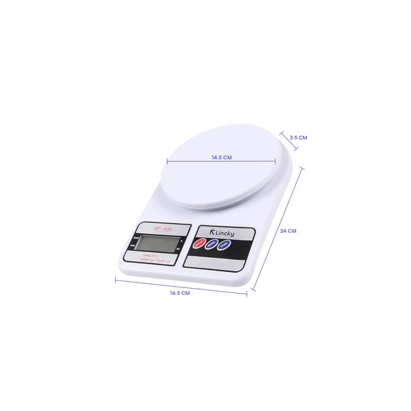 Gramera Electrónica para Cocina, Báscula Precisa 1 g–10 kg Ideal