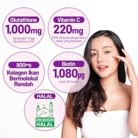 BOTO Marine Collagen & Biotin Powder Sticks | Mezcla de bebida diaria de bienestar | 30 paquetes individuales