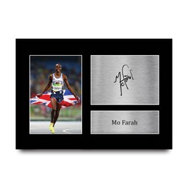 HWC Trading A4 Mo Farah Gifts Printed Signed Autograph Picture for Athletics Sport Memorabilia Fans