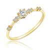 4mm 14K Gold Plated CZ Wedding Bands for Women Dainty