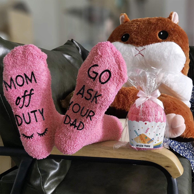 iZoeL Witzige Socken mit Geschenkbox Wintersocken Baumwollesocken Mama Schwester Freundin