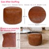 Thgonwid Unstuffed Faux Leather Pouf Cover, Handmade Footstool Ottoman Storage