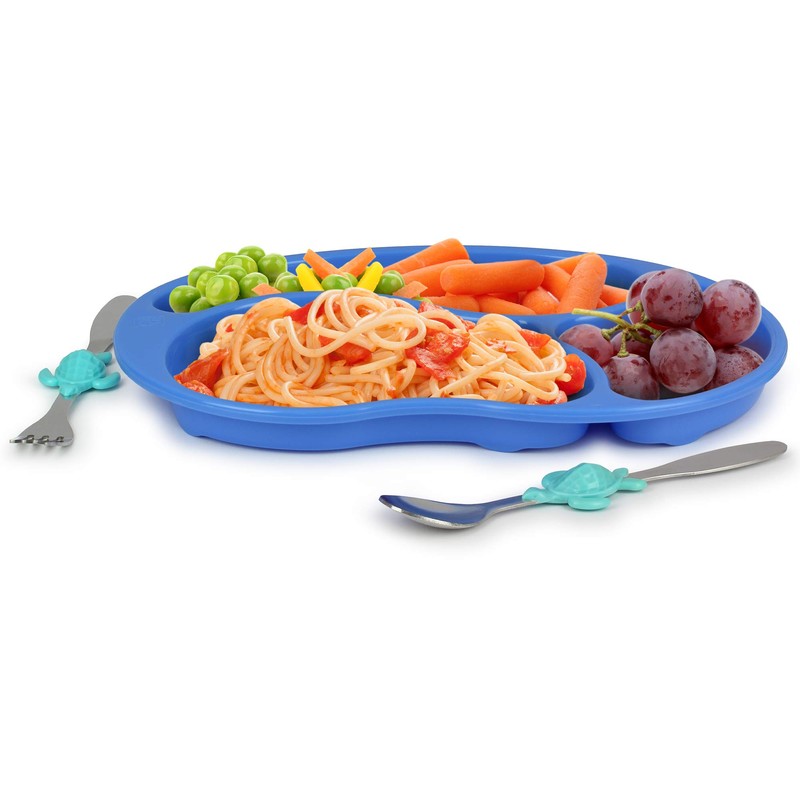 KidsFunwares Blue Ocean Me Time Meal Set, Portion Control Divided
