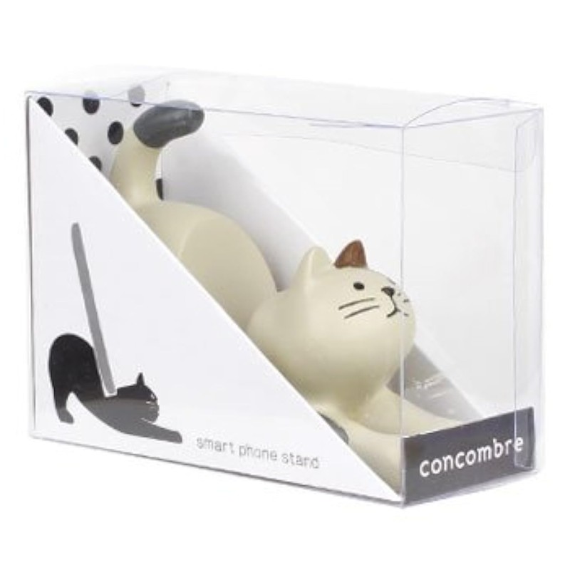 DECOLE: CONCOMBRE Cream Cat with Brown Ear Patch Smartphone Stand