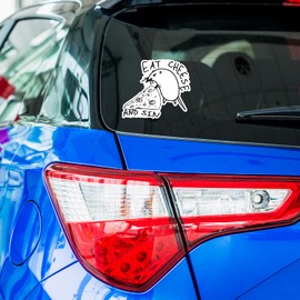 3pcs Eat Cheese and Sin Sticker, Funny Cheese Decals Meme Sticker for Kids, Water Bottle Stickers Waterproof Vinyl Phone Decal, Skateboard Stickers, Book Decal 3in