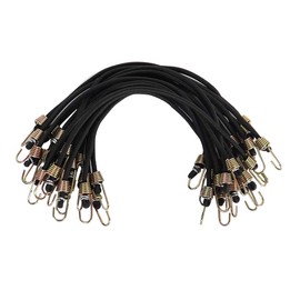 XSTRAP 10-Inch Mini Bungee Cords 20 Pieces Steel Hooks (Black)