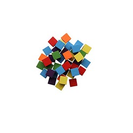 GLOREX Wooden Cubes, Multicolored, 15 mm