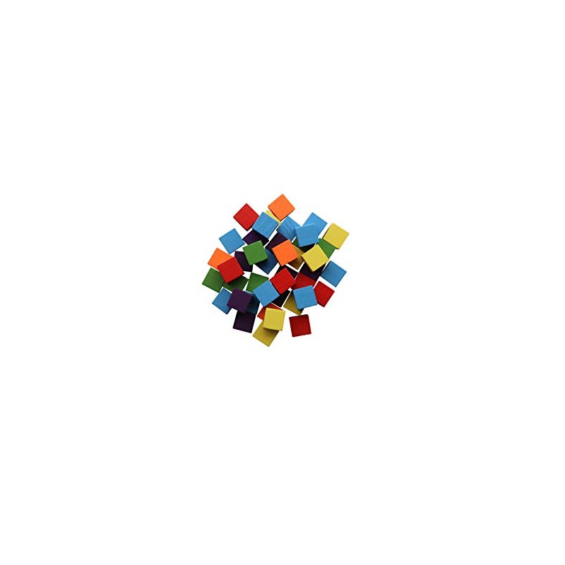 GLOREX Wooden Cubes, Multicolored, 15 mm