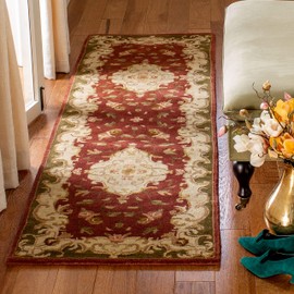 Safavieh Classic Collection CL234A Handmade Traditional Oriental Premium Wool Runner, 2'3" x 10' , Rust / Green