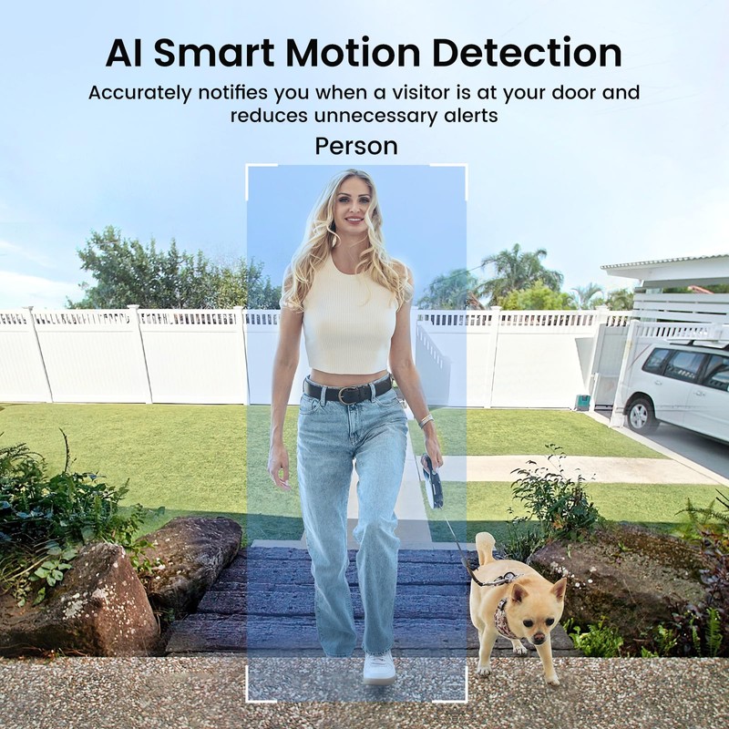 AOSU Wireless Doorbell Camera, 170° Ultra Wide Viewing Angle, Intelligent
