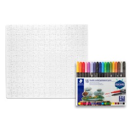 White Blank Puzzle Design and Paint Yourself - Blank Puzzle with 210 Pieces, 30 x 27 cm - Glossy Surface with Glitter Particles